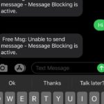 free msg unable to send message message blocking is active