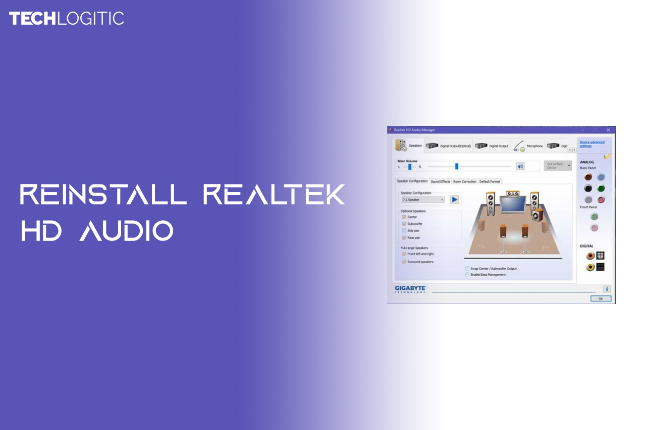 Reinstall Realtek HD audio