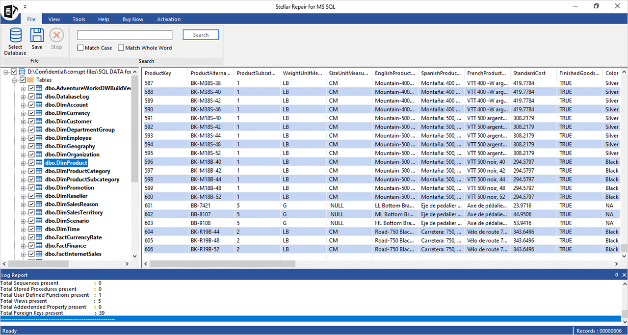 Preview of recoverable objects from software interface