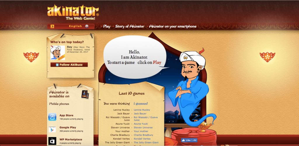 akinator - cool sites to visit