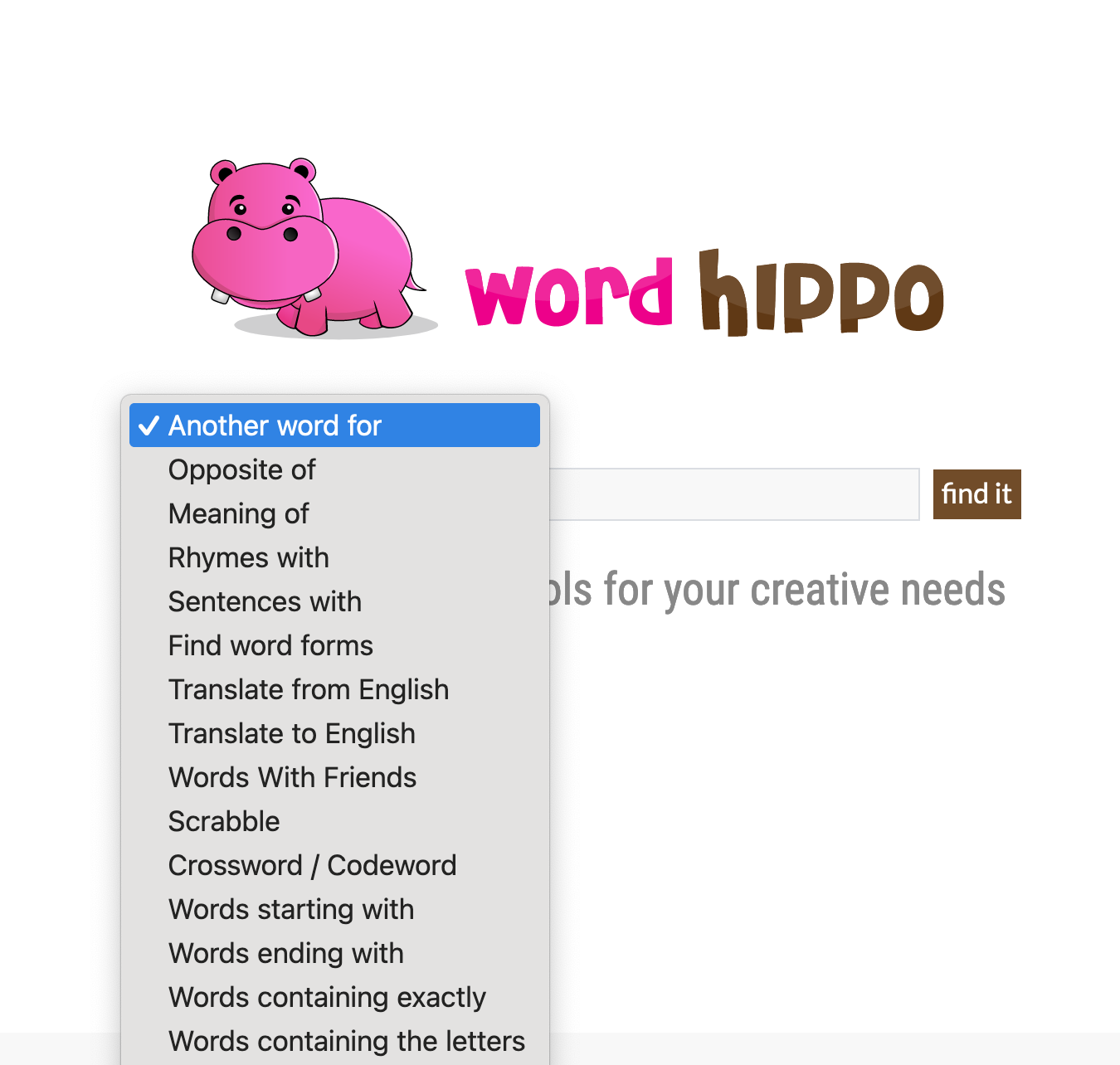 List down wordhippo